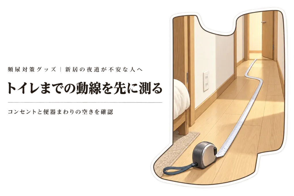 春の新生活前に寝室からトイレまでを測る｜コンセント式人感センサーライトとトイレ据え置き手すりの選び方